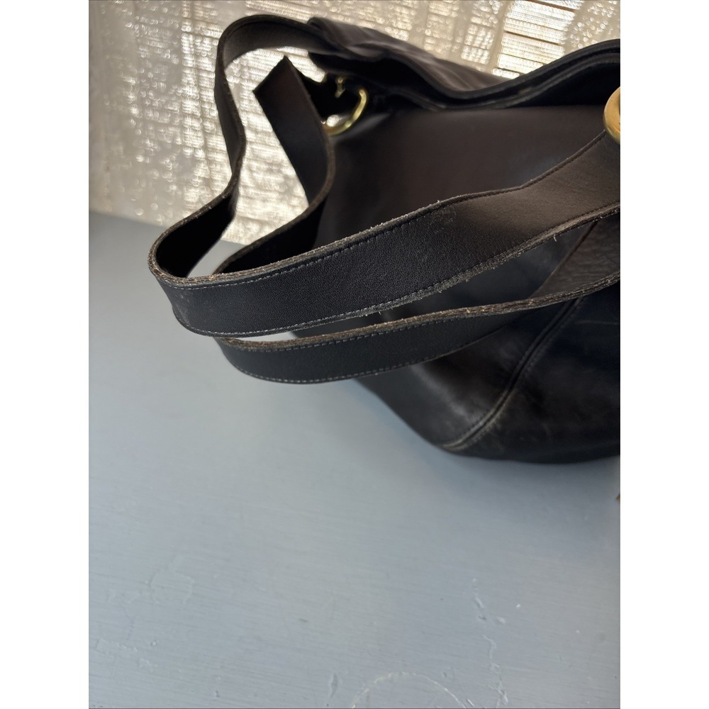 Vintage COACH Black Leather, Soho Duffle Tote Bag, Large, 4082 90s USA - Picture 13 of 16